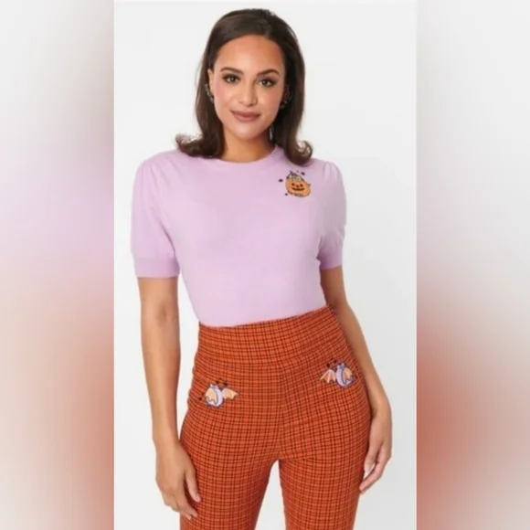 Unique Vintage X Pusheen Bat Cigarette Highrise Pants (2x/18) - Picture 2 of 8